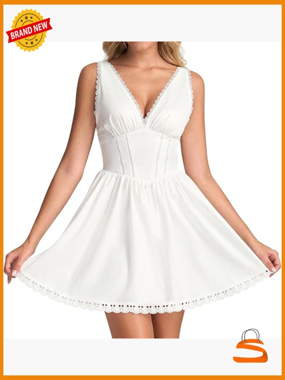 Floral Corset Mini Dress V Neck Lace Up Summer Short Dress